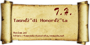 Tasnádi Honoráta névjegykártya